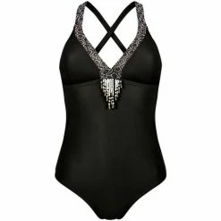 Brigitte Bardot Maillot de bain une pièce noir/or Villa by Couleur noir