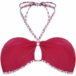 Brigitte Bardot Haut de maillot bandeau bordeaux/ivoire Marguerite by Couleur rouge