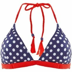 Brigitte Bardot Haut de maillot triangle marine/rouge Plaisance Couleur bleu