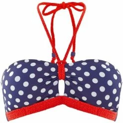 Brigitte Bardot Haut bandeau marine/rouge Plaisance Couleur bleu