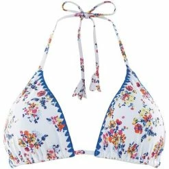 Brigitte Bardot Haut de maillot triangle blanc multico Calanque Couleur blanc