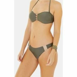 Brigitte Bardot Slip de bain kaki/or Monte Carlo Couleur vert -Promos Brigitte Bardot Boutique 17760518 500 C