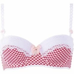 Brigitte Bardot Soutien-gorge coques moulées blanc/bordeaux Mistinguette Couleur rouge