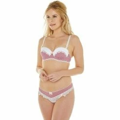 Brigitte Bardot Soutien-gorge coques moulées blanc/bordeaux Mistinguette Couleur rouge -Promos Brigitte Bardot Boutique 19357977 500 C