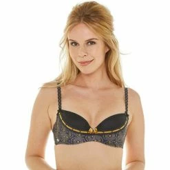 Brigitte Bardot Soutien-gorge coques moulées anthracite/ocre Vintage Couleur gris