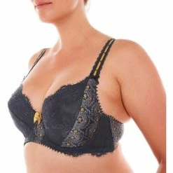 Brigitte Bardot Soutien-gorge grand maintien anthracite/ocre Vintage Couleur gris
