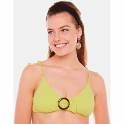 Brigitte Bardot Haut de maillot triangle jaune Antibes Couleur jaune