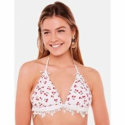 Brigitte Bardot Haut de maillot triangle rouge Cerisier Couleur rouge