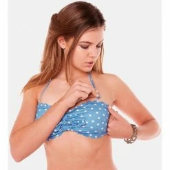 Brigitte Bardot Haut de maillot bandeau bleu Coquillage Couleur bleu