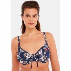 Brigitte Bardot Haut de maillot à armatures bleu marine Méditerranée Couleur bleu