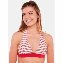 Brigitte Bardot Haut de maillot triangle rouge Océan Couleur rouge