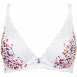 Brigitte Bardot Soutien-gorge ampliforme coque moulée blanc Bouquet Couleur blanc
