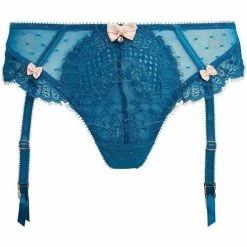 Brigitte Bardot Tanga porte-jarretelles turquoise Frivole Couleur bleu