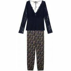 Brigitte Bardot Pyjama bleu marine Verveine Couleur bleu