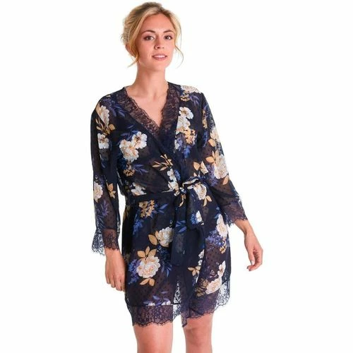 Brigitte Bardot Kimono bleu marine Doux Rêve Couleur bleu 2 Brigitte Bardot Kimono bleu marine Doux Rêve Couleur bleu – Image 2