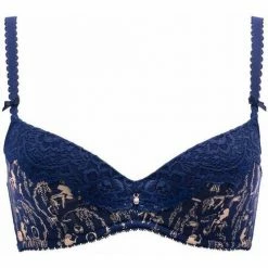 Brigitte Bardot Soutien-gorge ampliforme bleu marine Haute Couture Couleur bleu