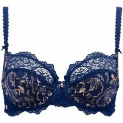 Brigitte Bardot Soutien-gorge corbeille bleu marine Haute Couture Couleur bleu
