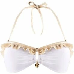 Brigitte Bardot Haut de maillot bandeau blanc/or Palm Beach by Couleur blanc